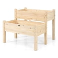 Raised Garden Bed 2 Tier Wooden Planter with Legs, Outdoor Plant Box ...