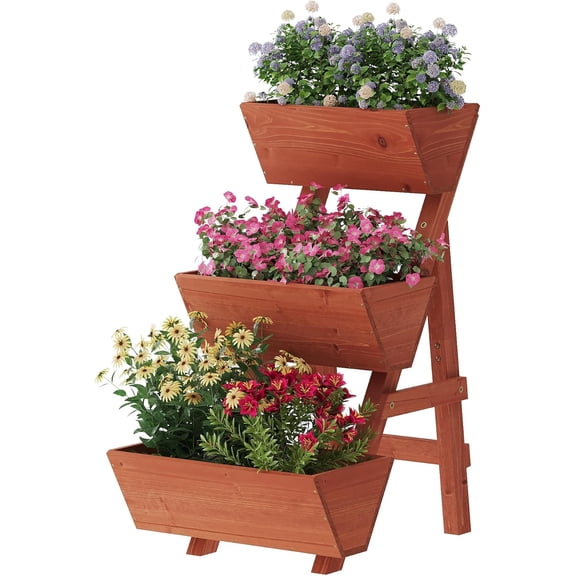 Raised Garden Bed, 3 Tier Small Vertical Garden Planter for Indoor & Outdoor, Raised Planter Box with Legs, Garden Planter Box for Flowers/Vegetables/Plants