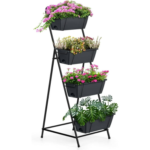 Raised Garden Bed 4 Tier Vertical Garden Planter Herb Garden Planter ...