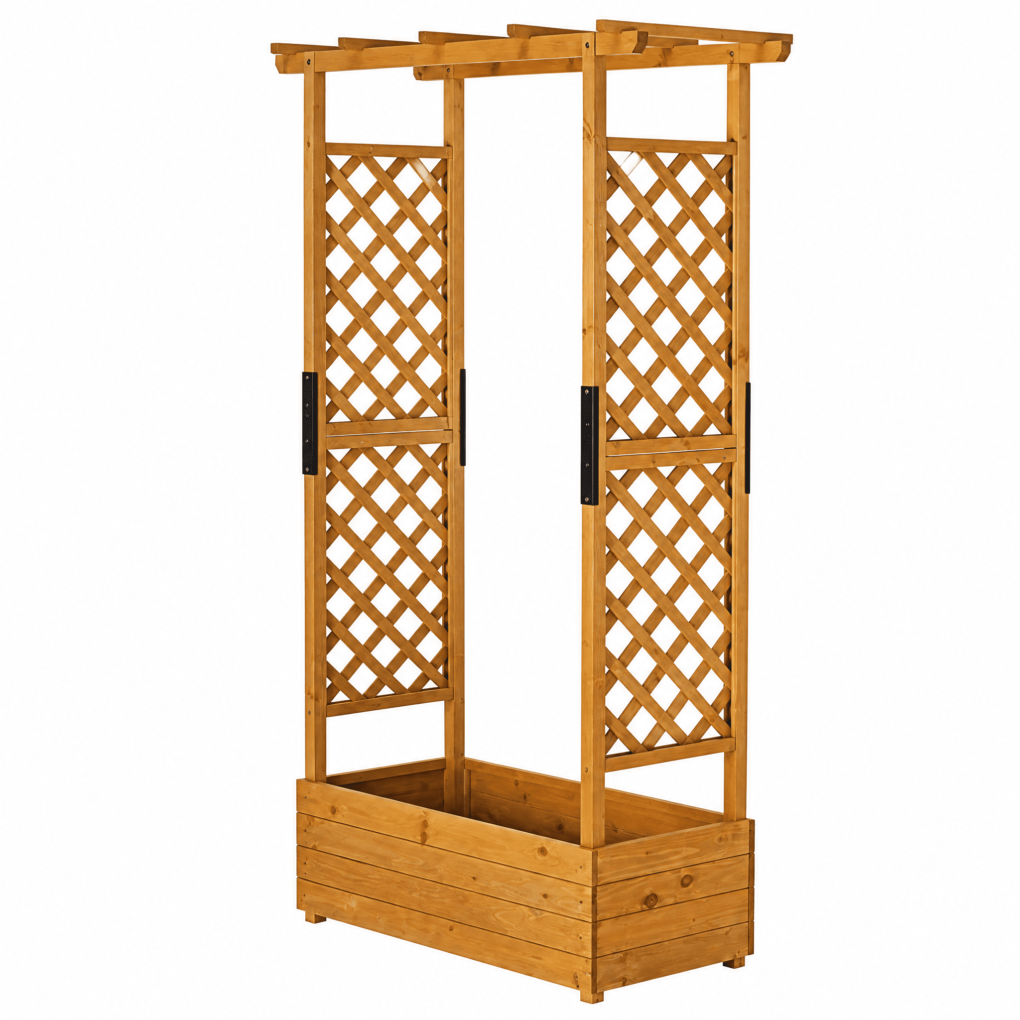 Raised Garden Bed 42.9×17.3×71.7 in, Vertical Planter with 2 Side Trellises & Hanging Top, Drainage Holes for Outdoor Patio Balcony Garden