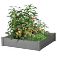 thumbnail image 1 of Raised Garden Bed 48x48x10'', Outdoor Wood Planter Box Over Floor, Tool-Free Assembly, 1 of 9
