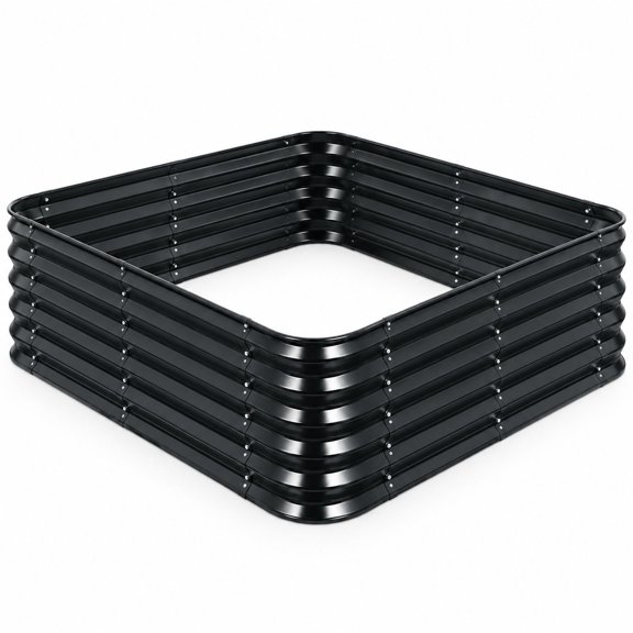 Raised Garden Bed, 4x4 ft, 16.5" Deep Galvanized Steel Metal Planter Box for Vegetables, Herbs & Flowers