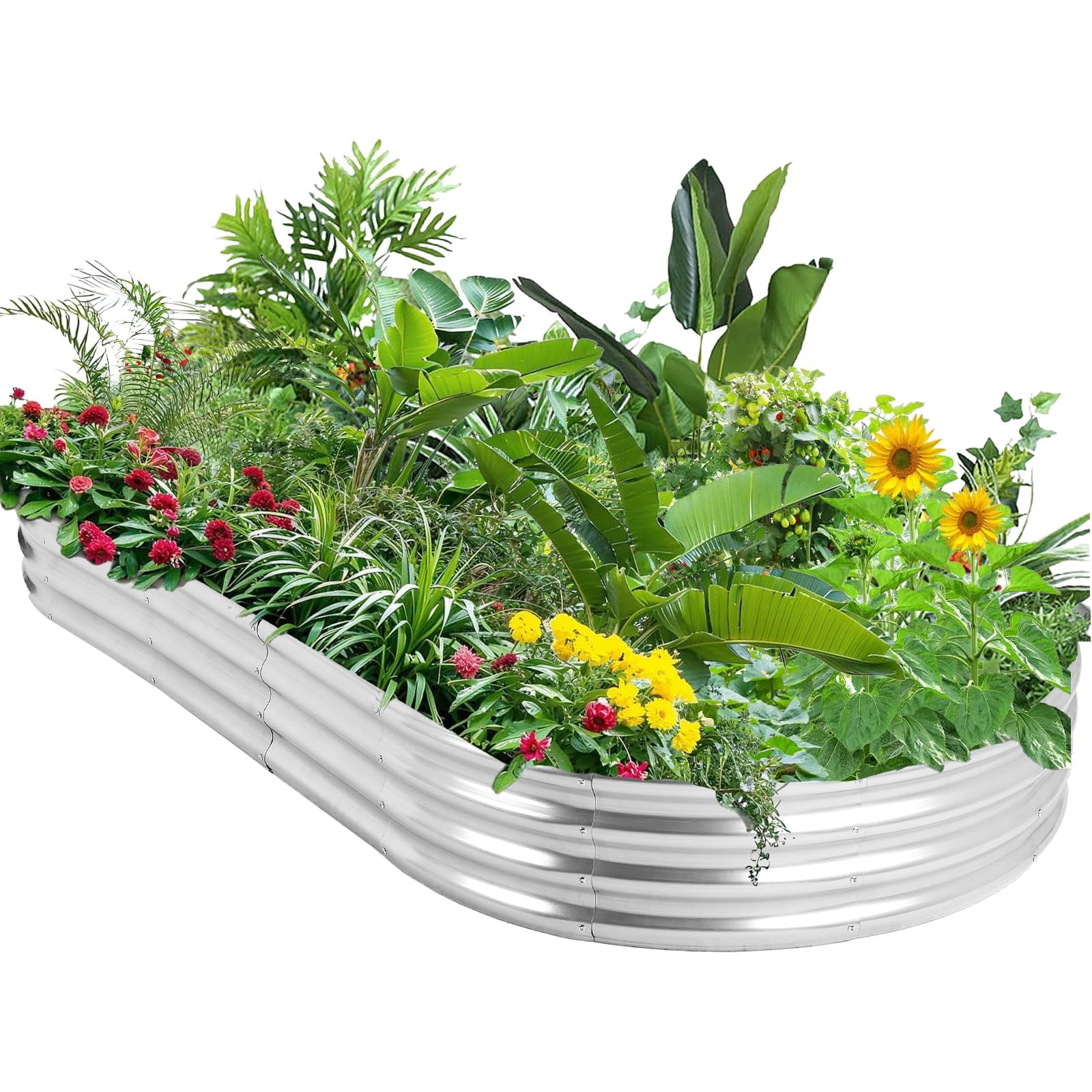 Raised Garden Bed, 6 * 3 * 1ft Galvanized Planter Garden Boxes Outdoor