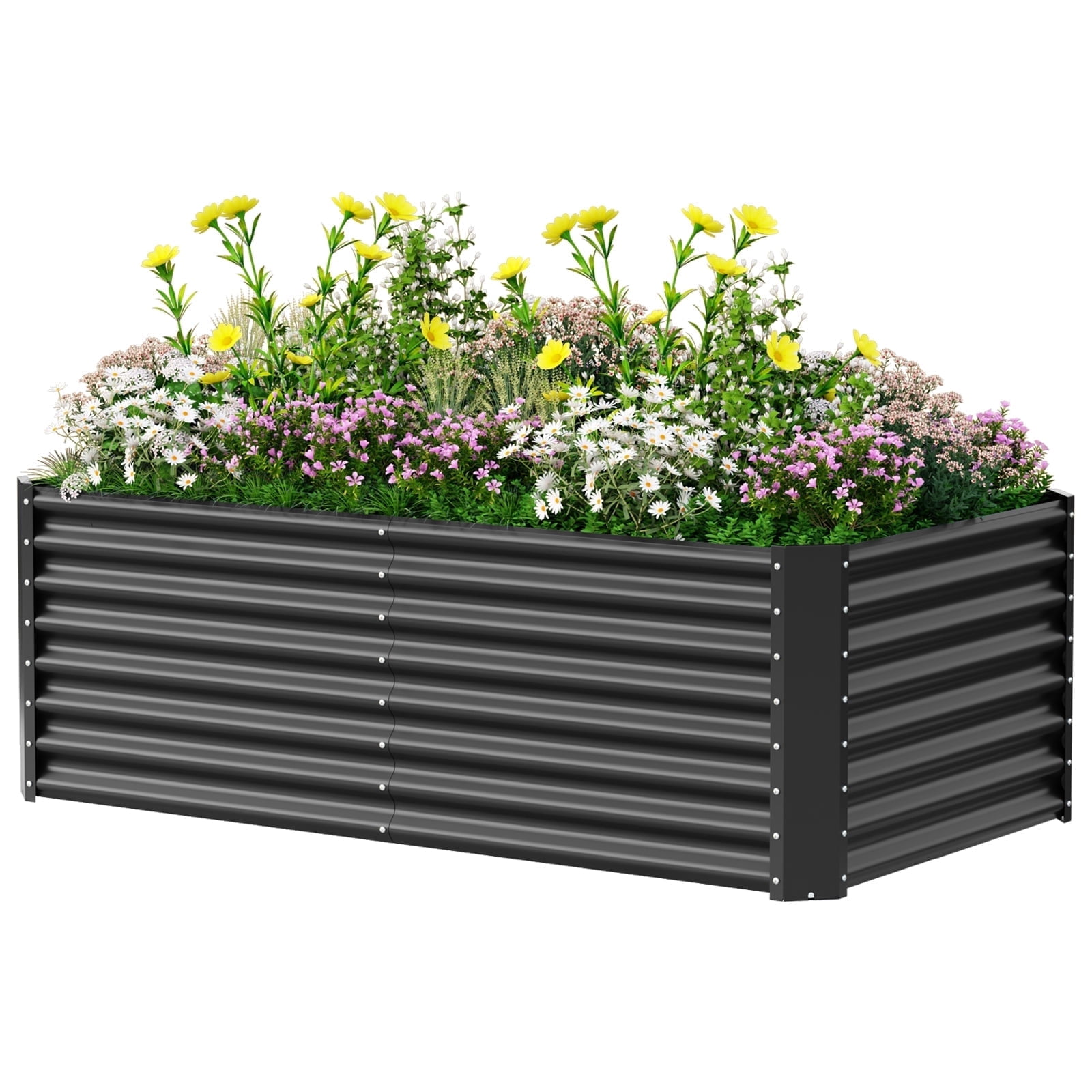 Raised Garden Bed 6×3×2ft, Large Outdoor Galvanized Metal Planter Box, 271 Gallon Capacity Garden Bed Kit for Vegetables, Fruits, Flowers & Herbs
