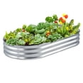 Raised Garden Bed, 70.9x35.4x11 inch Galvanized Metal Planter Box
