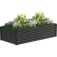 thumbnail image 1 of Raised Garden Bed, 8×4×2ft Large Outdoor Metal Planter Box,480 Gal Soil Capacity, Galvanized Raised Garden Bed Kit for Flower Plants, Fruits, Vegetable Herbs, 1 of 8