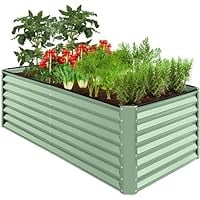 Raised Garden Bed,Deep Root Planter Box for Vegetables,Flowers,Herbs-Large Metal Raised Garden Bed Kit Outdoor
