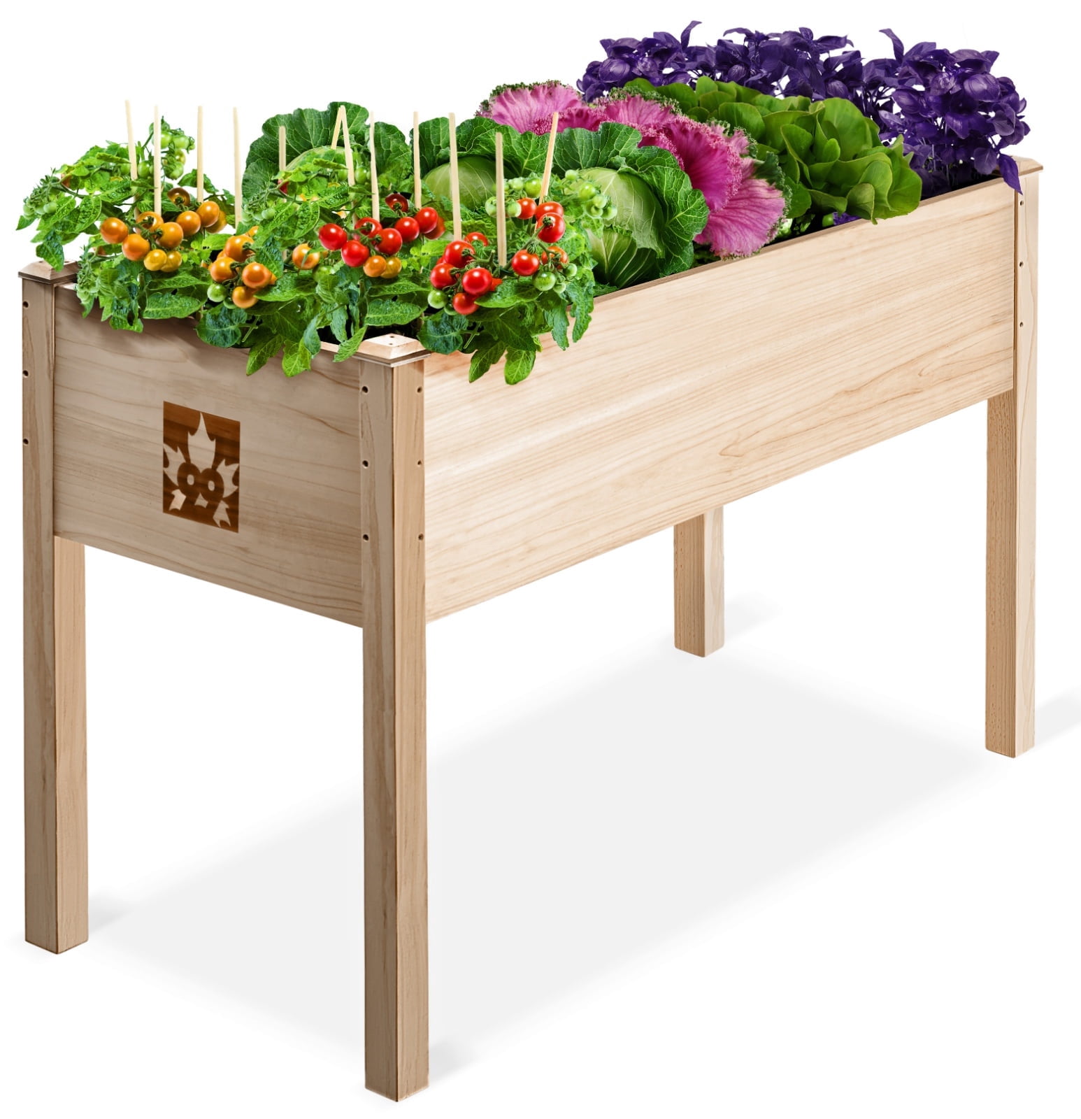 Raised Garden Bed - Elevated Wood Planter Box with Bed Liner for Backyard, Patio, Deck, Balcony - Natural Cedar Raised Planter Box with Legs Maple99