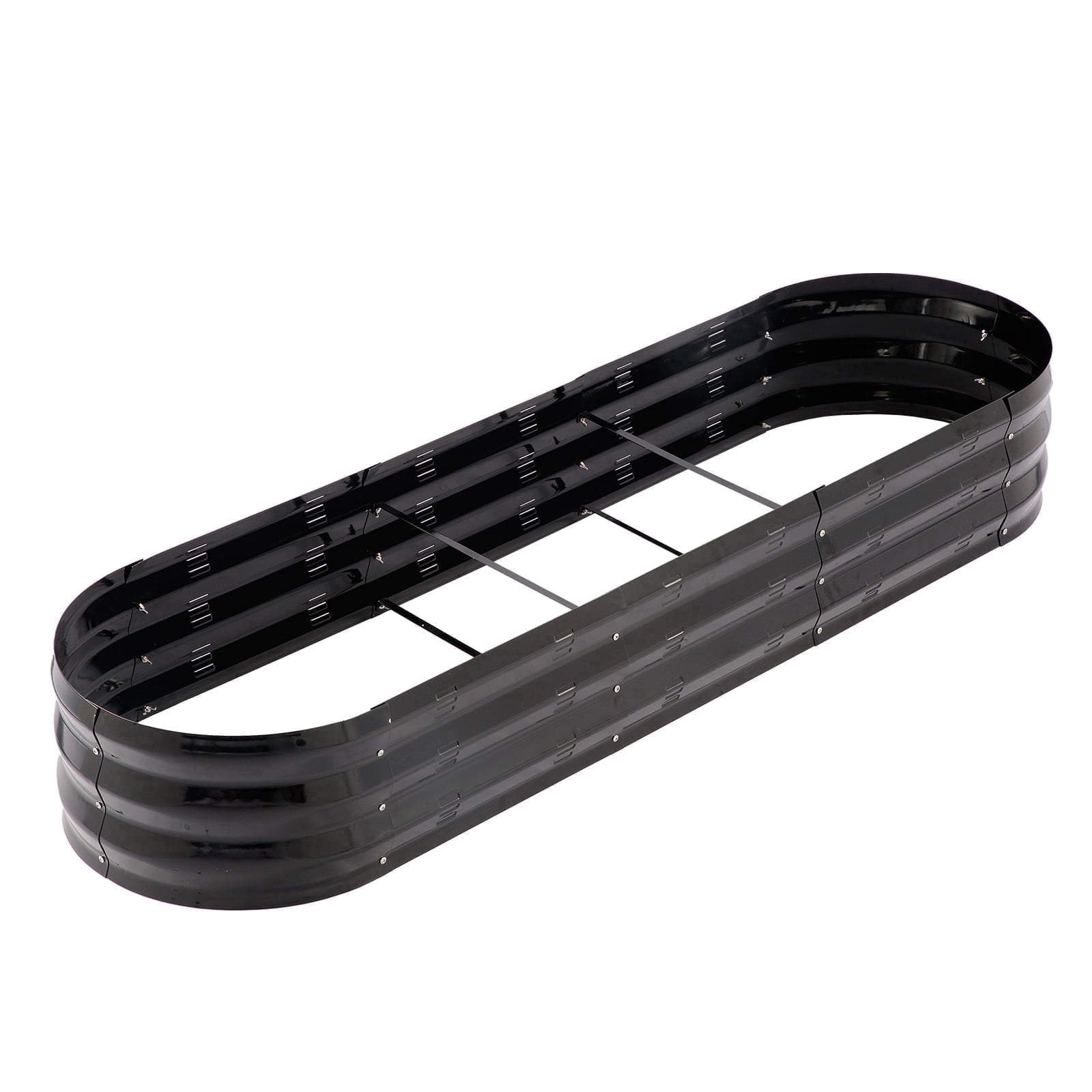 Raised Garden Bed Galvanized Metal Planter Box, 67"D x 20"W x10"H, 7 cu. ft. Black