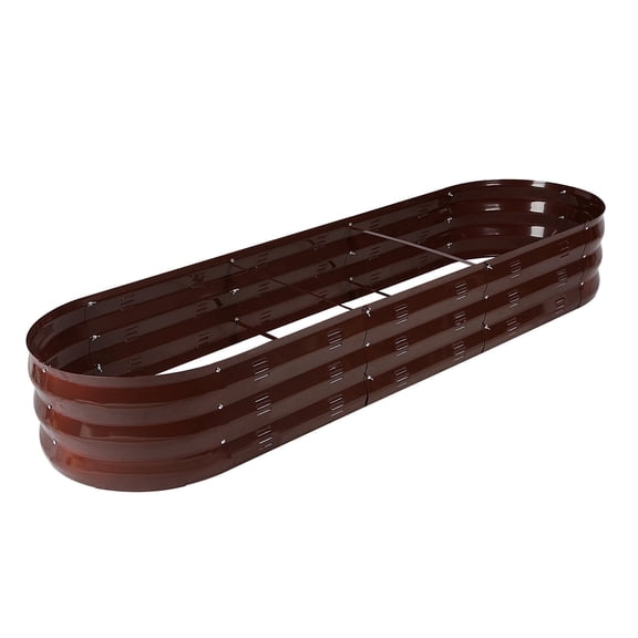 Raised Garden Bed Galvanized Metal Planter Box, 67"D x 20"W x10"H, 7 cu. ft. Brown