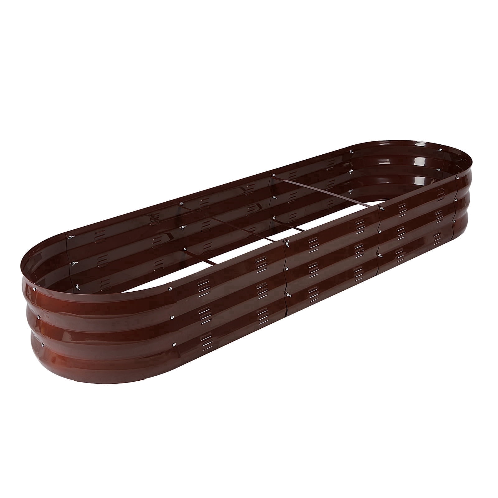 Raised Garden Bed Galvanized Metal Planter Box, 67"D x 20"W x10"H, 7 cu. ft. Brown