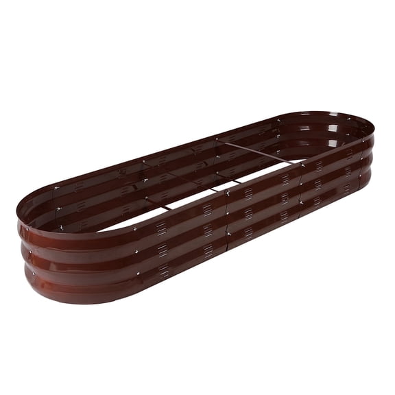 Raised Garden Bed Galvanized Metal Planter Box, 67"D x 20"W x10"H, 7 cu. ft. Brown