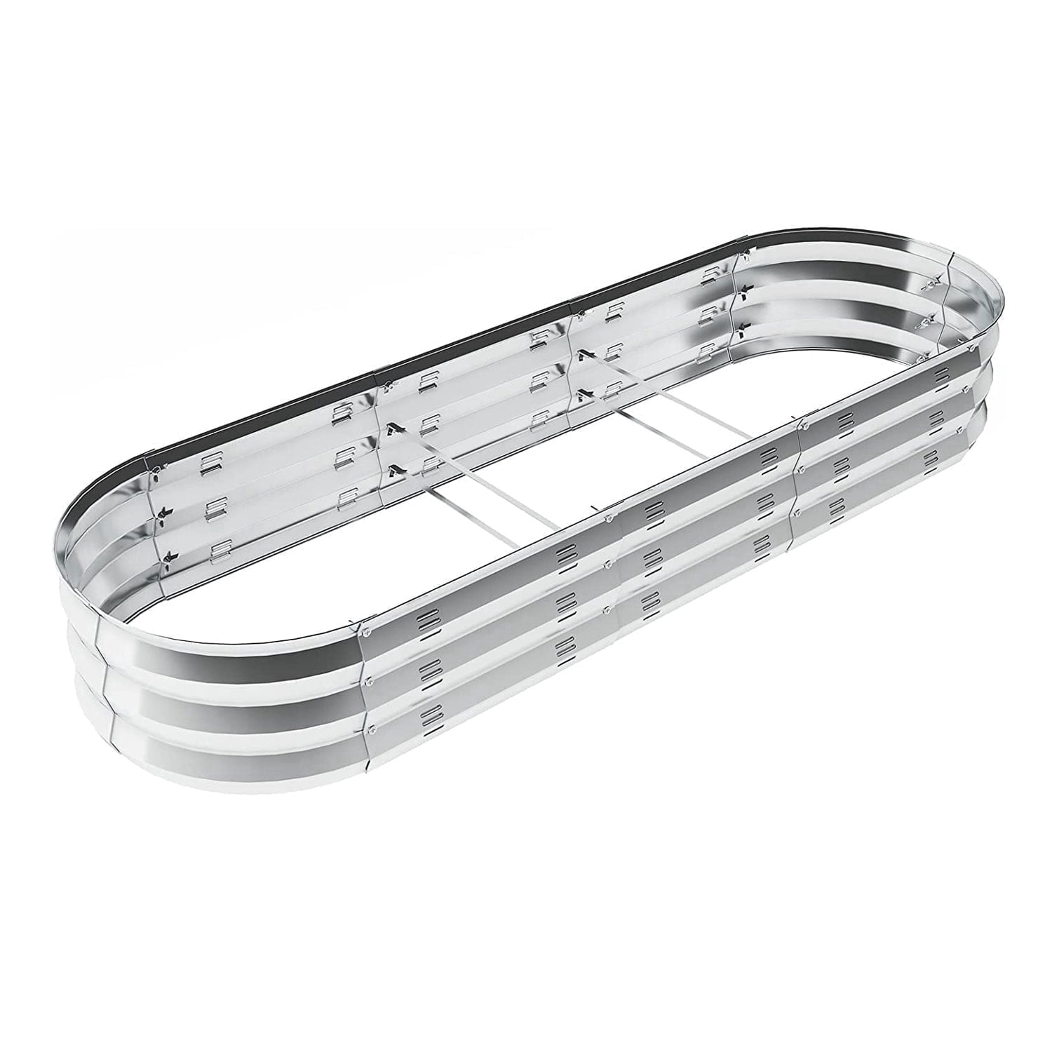 Nana Guard Raised Garden Bed Galvanized Metal Planter Box, 67"D x 20"W x10"H, 7 Cu. ft. Silver