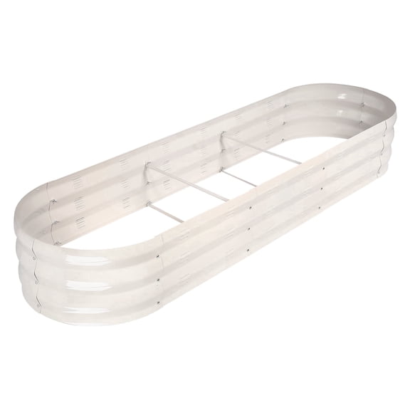 Raised Garden Bed Galvanized Metal Planter Box, 67"D x 20"W x10"H, 7 cu. ft. White