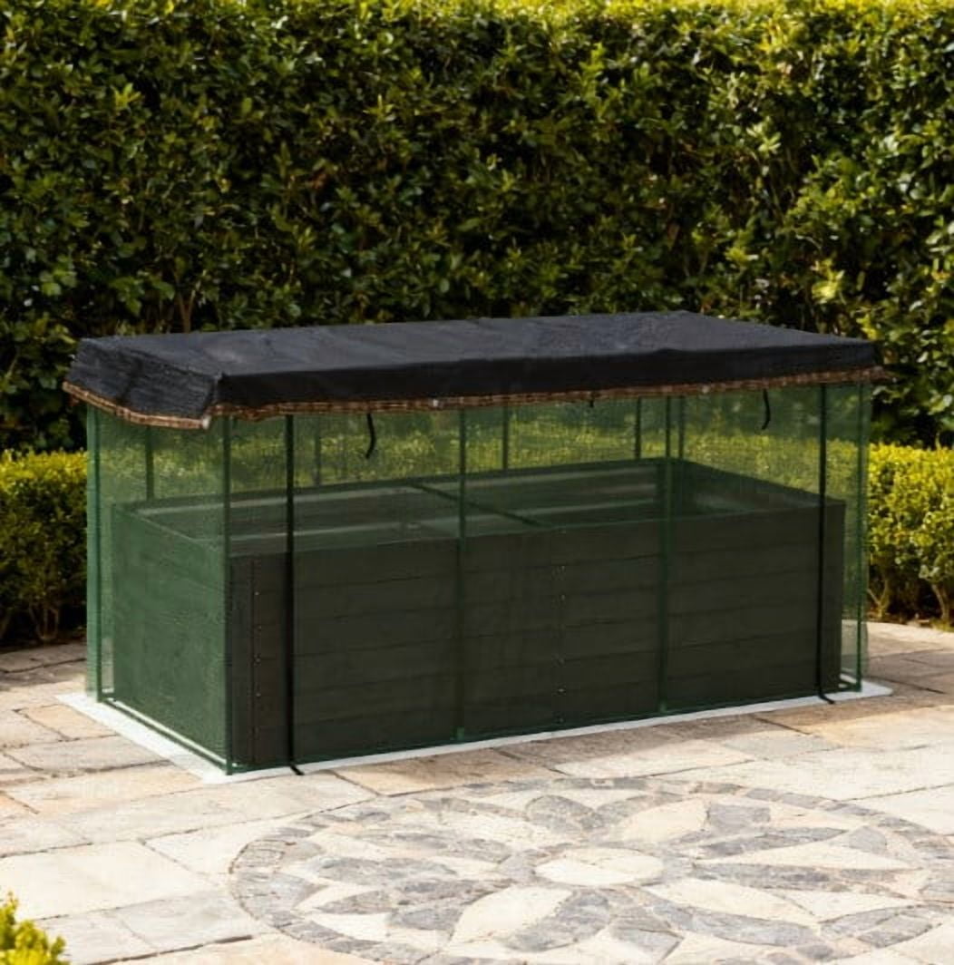 Raised Garden Bed, Galvanized Steel Planter Box with Crop Cage and Shade Cloth