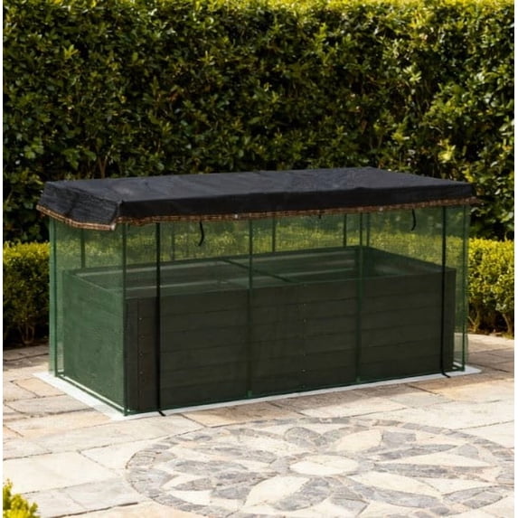 Raised Garden Bed, Galvanized Steel Planter Box with Crop Cage and Shade Cloth