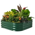 Raised Garden Bed Kit, 11" Tall 4 in 1 Modular Metal Raised Garden Beds