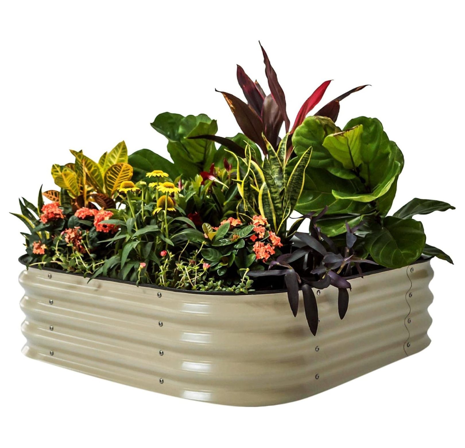 Raised Garden Bed Kit, 11" Tall 4 in 1 Modular Metal Raised Garden Beds