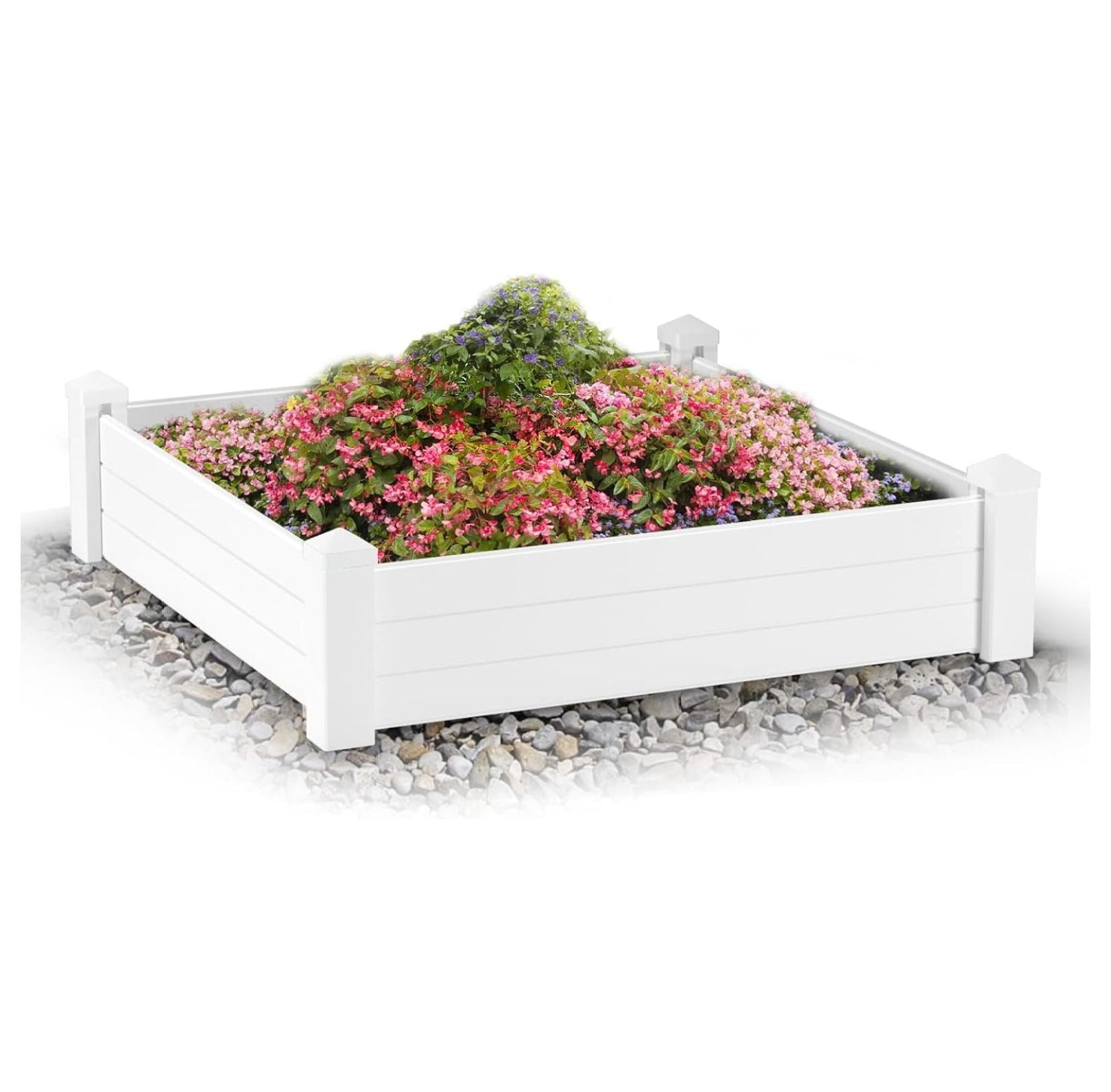 Raised Garden Bed Kit, " L x " W x 13.3" H Durable Vinyl Outdoor