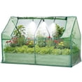 thumbnail image 1 of Raised Garden Bed Kit with Pitched Roof Greenhouse Cover & Irrigation, 3-in-1 Metal Planter Box with Self-Watering System & Insect Mesh, Outdoor Raised Bed for Vegetables Flowers, 1 of 8