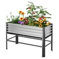Raised Garden Bed with Legs, 48×24×32in Large Outdoor Metal Galvanized