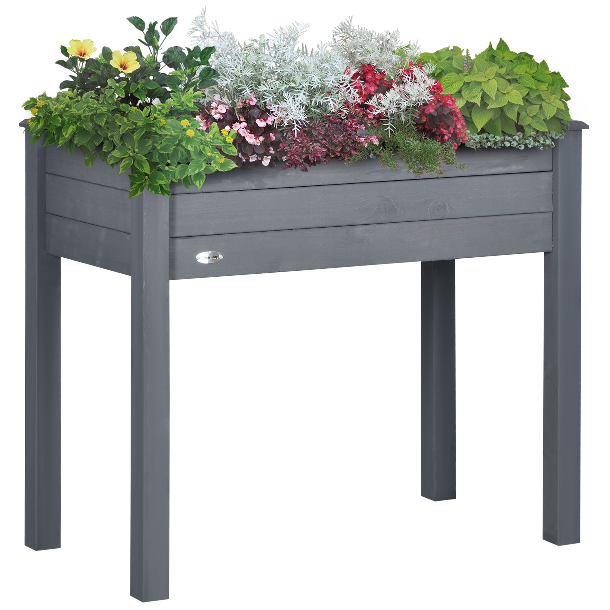 AsterOutdoor Raised Garden Bed with Legs, Elevated Wooden Planter Box, Self-Draining with Liner for Vegetables, Herbs & Flowers