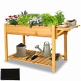 thumbnail image 1 of Raised Garden Bed with Legs, Wood Elevated Planter Box, Outdoor Planter Boxes with Storage Shelf Gardening for Backyard Balcony, Vegetable, Herb, Flower, 1 of 7