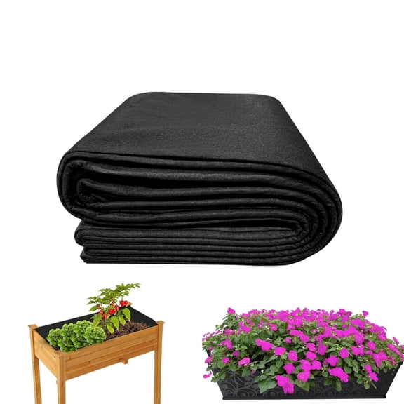 Raised Garden Bed Liner,1pack of Black Plant Container Liner,5.31x9.51ft Portable Non Woven Fabric Mat for Garden Fence