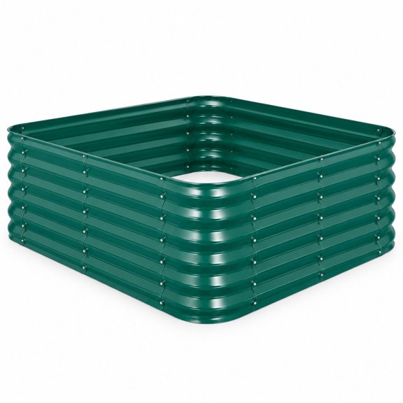 Raised Garden Bed, Modular Galvanized Steel Planter Box, 4x4 ft, 12" Deep, for Vegetables, Herbs & Flowers