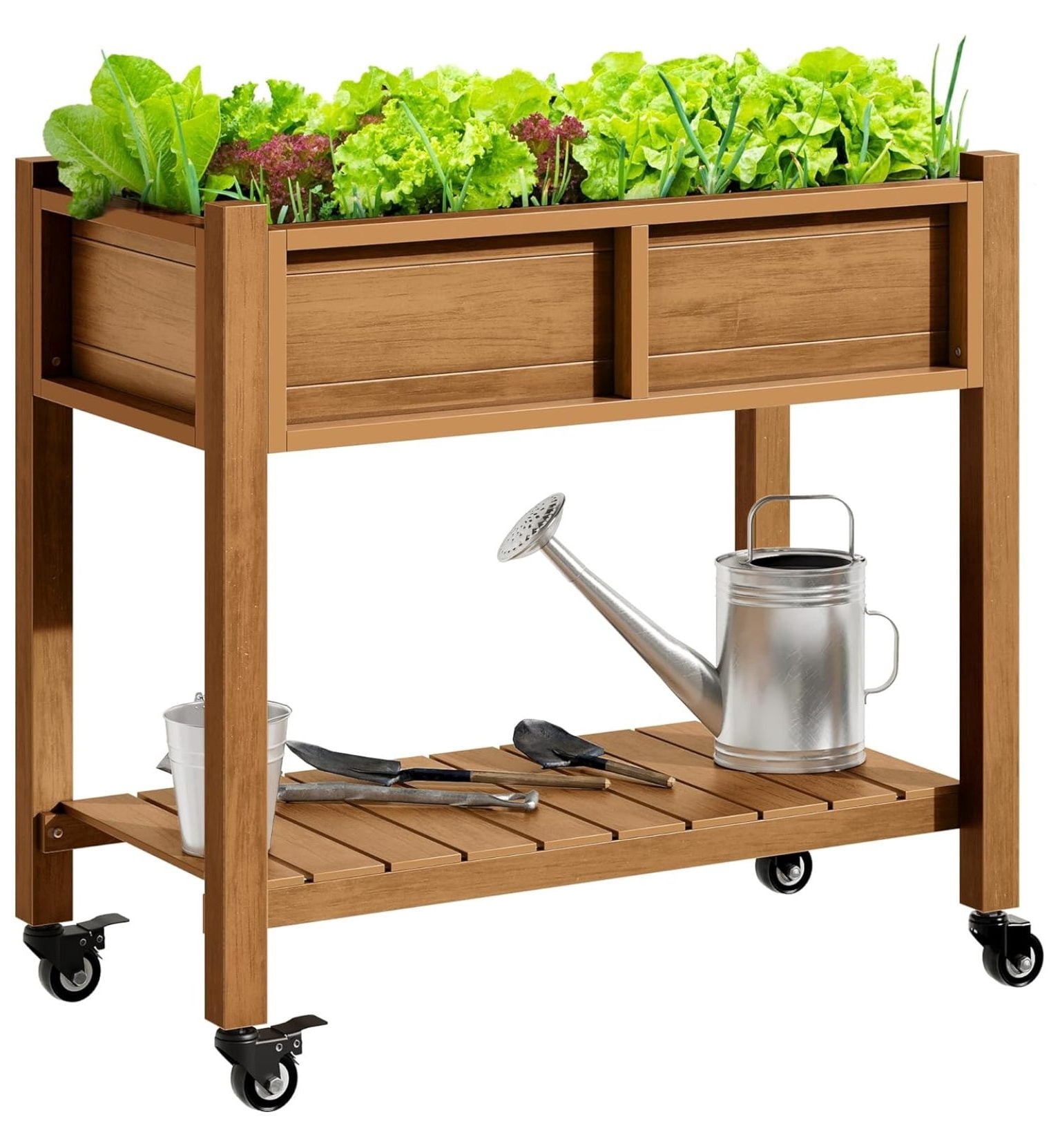 Raised Garden Bed, Outdoor Planter Box, Small Flower Box with Double ...