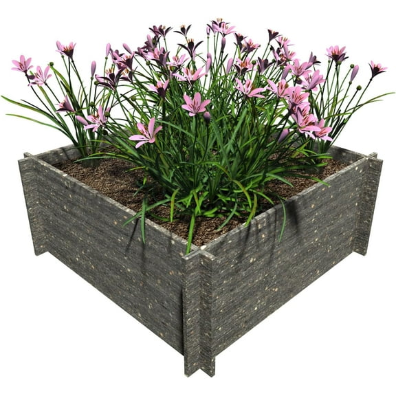 Raised Garden Bed Outdoors, Patio Ground Planter Box for Gardening Deep-Rooted Vegetables, Fruits, Flowers, Herbs, Traditional (Coffee Brown, 2ft x 2ft x 10 Inches)