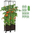Raised Garden Bed Planter Box with Trellis, 62.9" H Tomato Cage for
