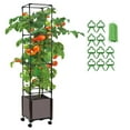 Raised Garden Bed Planter Box with Trellis 62.9" H Tomato Cage Climbing