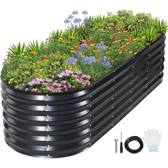 Raised Garden Bed- Planter Garden Boxes Outdoor, Raised Beds for Gardening.6X2X1.4FT(1pcs)-Grey