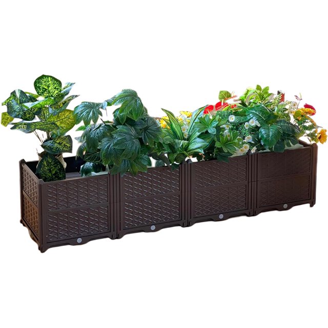 Raised Garden Bed Planters for Outdoor Plants Plastic Planters Box