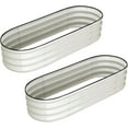 thumbnail image 1 of Raised Garden Bed Set of 2, 4.5x2x1.5FT Galvanized Raised Garden Bed, Outdoor Large Planter Raised Beds Open Base with Safety Edge and Glove for Vegetables Flowers Ground Planter, 1 of 8