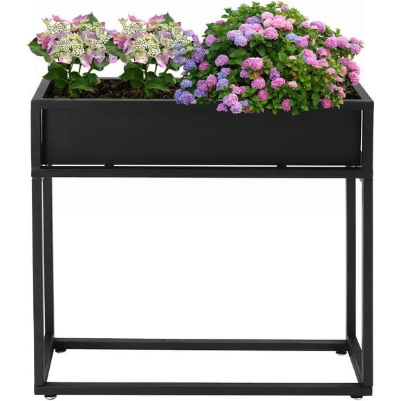 Raised Garden Bed, Standing Metal Growing Bed Planter Box Stand with Legs for Backyard Patio Balcony Outdoors or Indoors (28 * 8 * 28in)