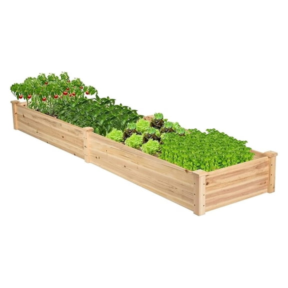 Raised Garden Bed, Wooden Planter Box Stand for Vegetables, Fruits, , Flowers, Garden Planting Bed Kit for Outdoor, Backyard, Patio, Lawn, 91" x 24" x 9"