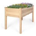 Raised Garden Bed, Wooden Raised Planter Box with Legs Outdoor Elevated