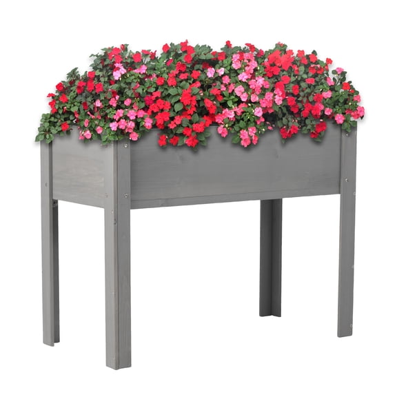 Raised Garden Bed with Legs, Elevated Wooden Planter Box for Outdoor Plants Flowers Fruits Vegetable Herb Growing