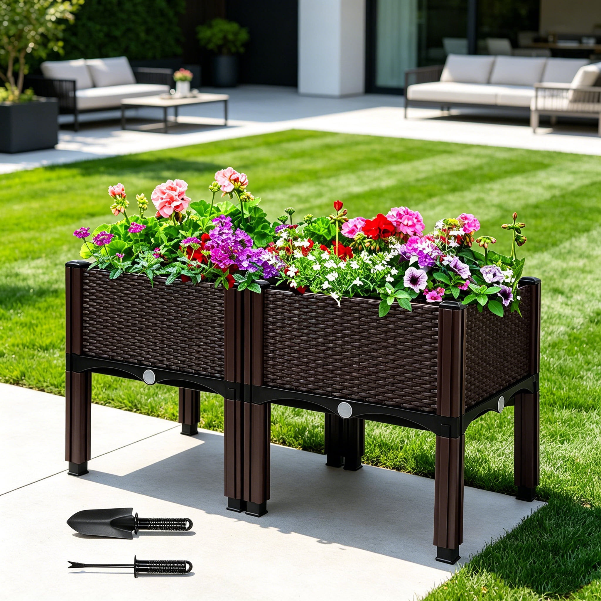 Raised Garden Bed with Legs,Outdoor Flower Planter Box for Vegetables & Herbs