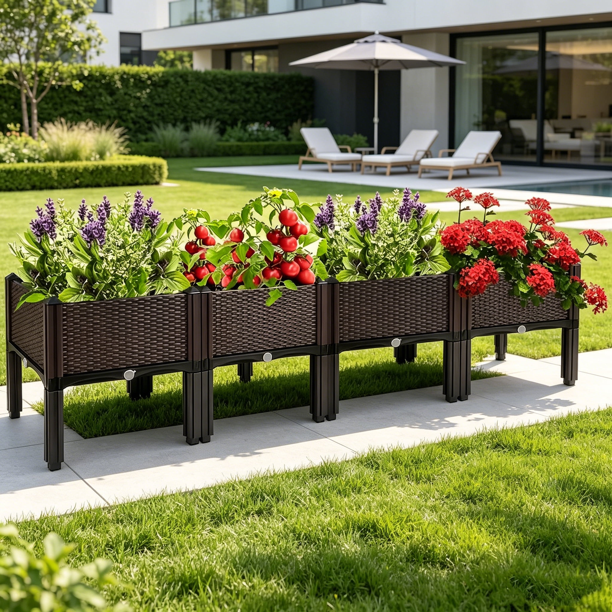 Raised Garden Bed with Legs,Outdoor Flower Planter Box for Vegetables & Herbs
