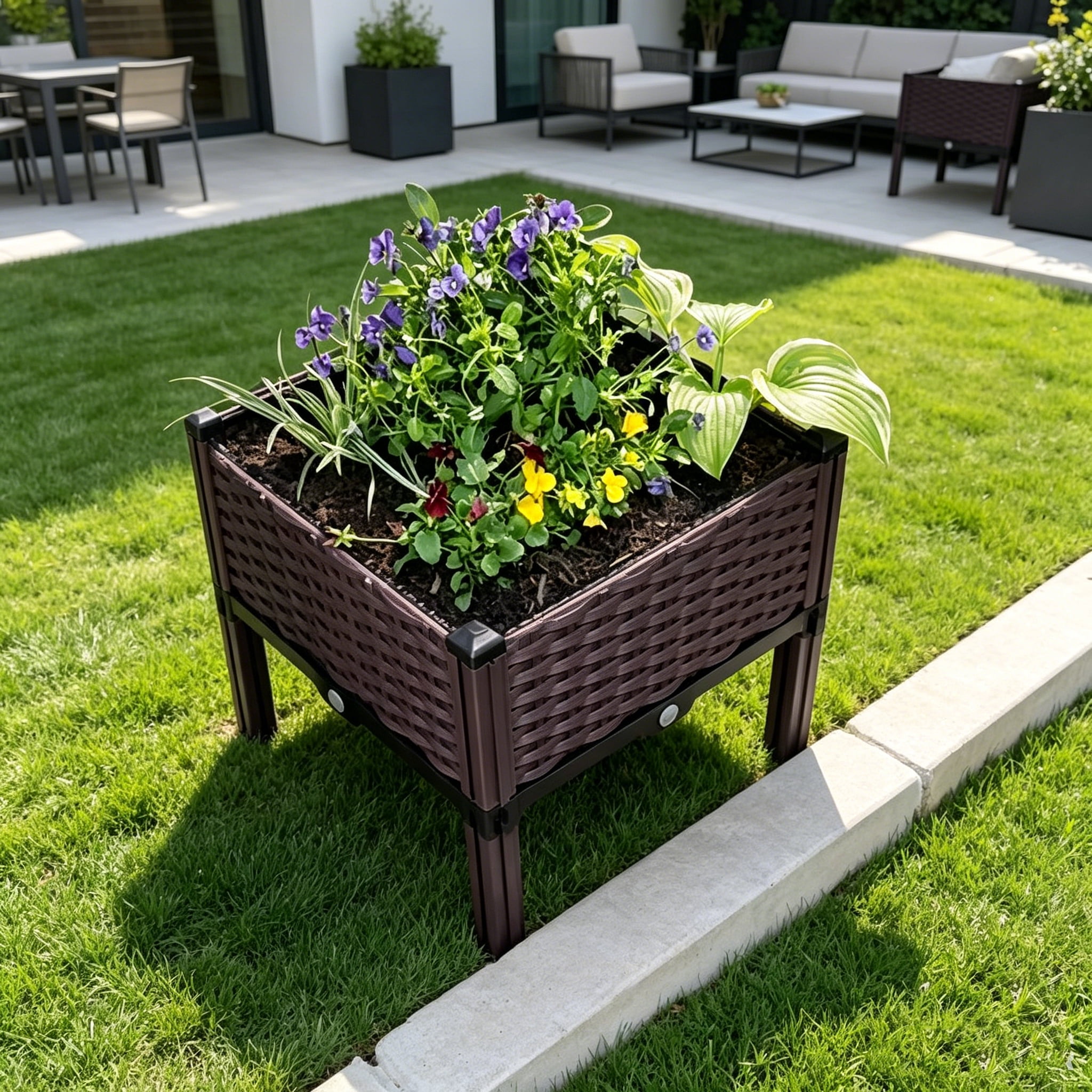 Raised Garden Bed with Legs,Outdoor Flower Planter Box for Vegetables & Herbs