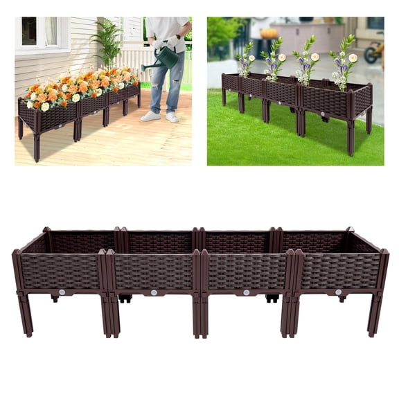 Raised Garden Beds Outdoor Brown Overhead Garden Box for Yards, Courtyards, Gardens, Small Patios, Decks, Balconies, and Greenhouses 39*39*38cm