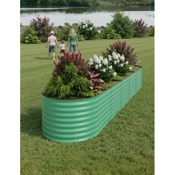 Raised Garden Beds Outdoor, Galvanized Steel Outdoor Planter Box for Gardening and Flower Bed, Durable Raised Beds for Gardening, Perfect Garden Box and Planter Raised Beds