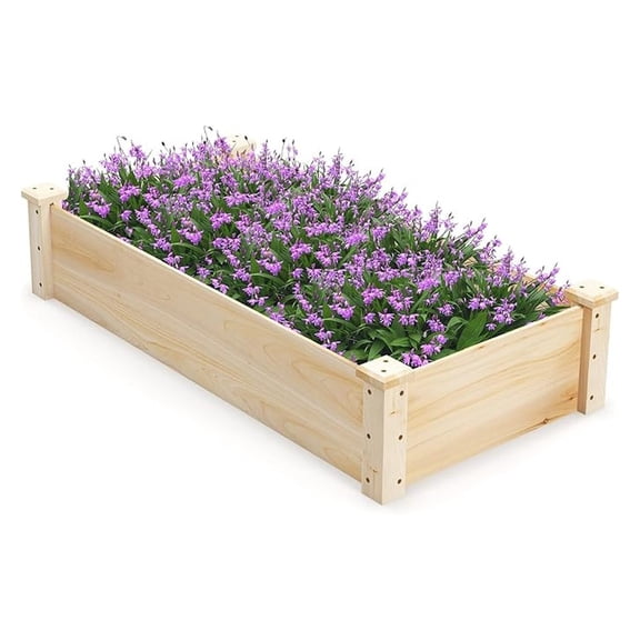 Raised Garden Beds Outdoor, Wooden Raised Garden Bed Rectangular Planter Box, Flower Bed Raised Bed for Gardening, Vegetable &