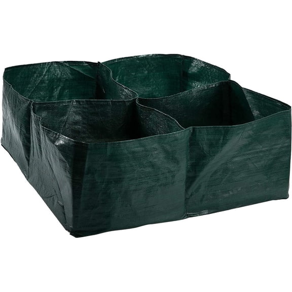 Raised Garden Pots Fabric Bed, 4 Divided Grids Durable Square Planter Planter Pots For Carrots Onions Herbs Flowers Vegetable Plants $ Separate Raised Vegetable Beds, Square Foot Gardening