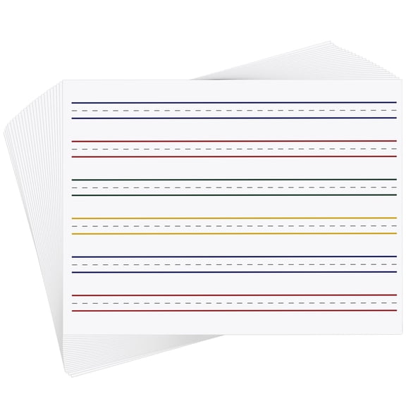 Raised Line Writing Paper 50 Sheet Pack 12 x 9 Inch Wide Ruled Portrait