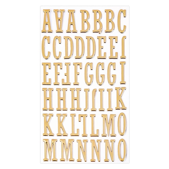 Raised Metallic Letter Stickers with Shiny Gold Finish, Puffy Alphabet Stickers for Crafting and Personalization, Perfect for Journal Decor and Gift Wrapping Enhancement