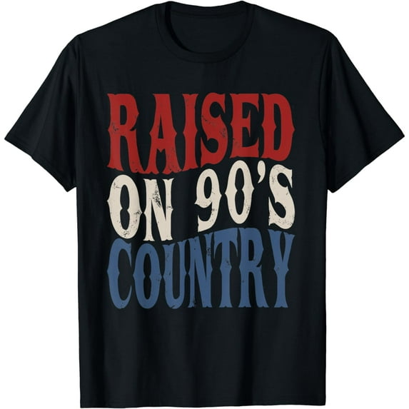 Raised On 90's Country Music America Vibes Vintage Western T-Shirt
